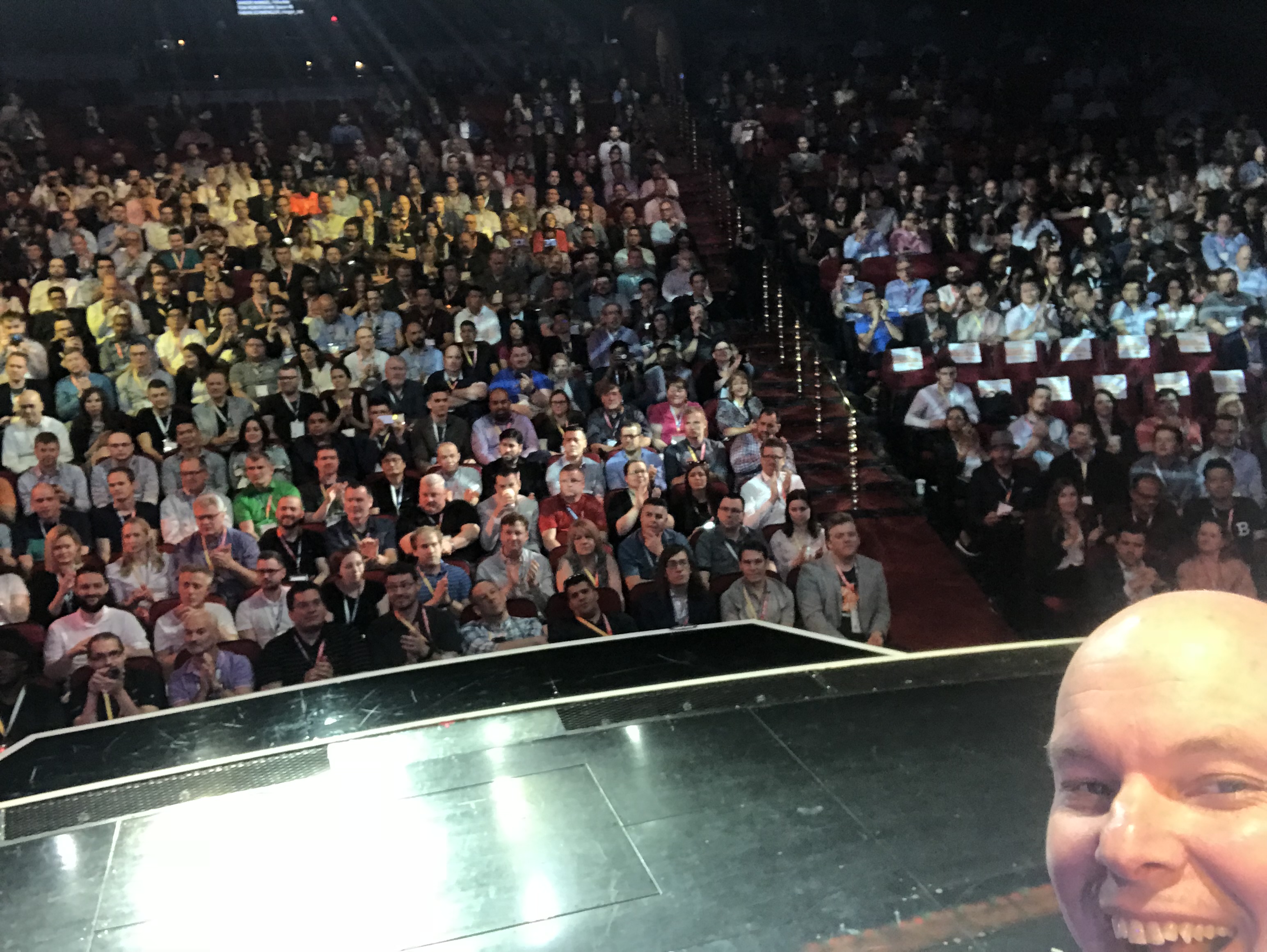 Brent Peterson selfie from the Imagine stage looking out at thousands of attendees